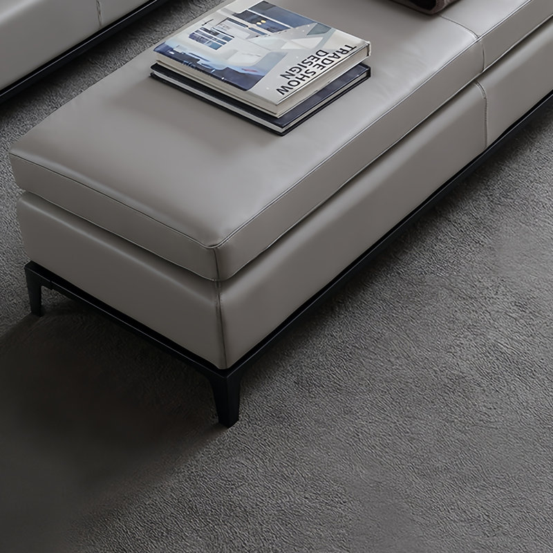 Banc rembourré en cuir Minimalist, H 17,71 po x l 51,18 po x P 19,68 po