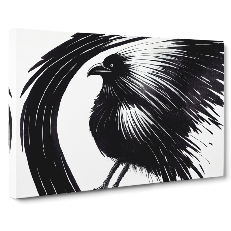 Unique Raven Bird Abstract - Wrapped Canvas, 50cm H x 76cm W x 3cm D