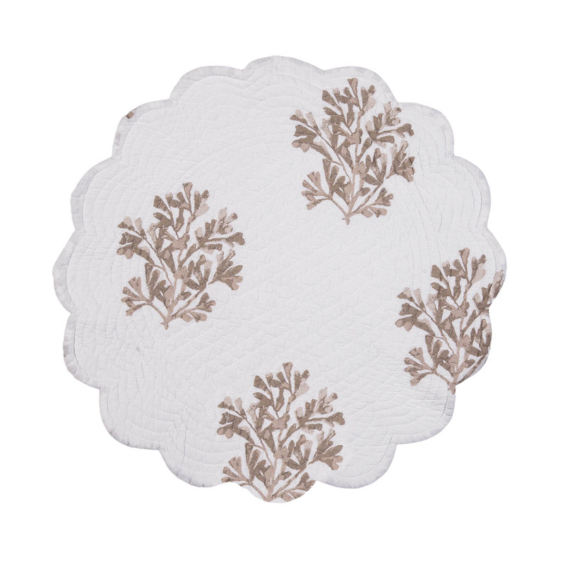 Ensemble de 6 napperons en coton matelassé Barley Coast Shells