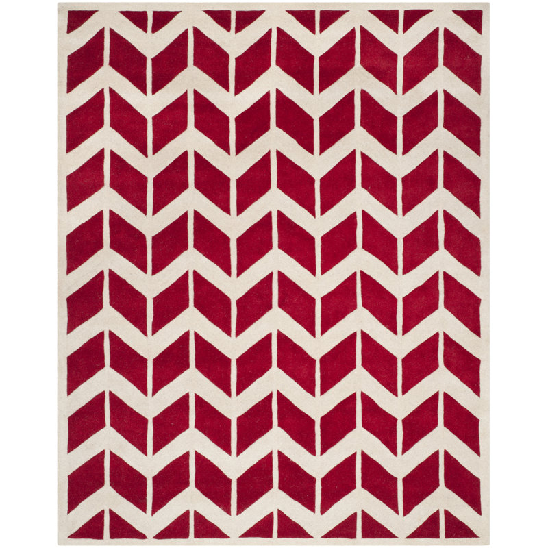 Deedie Hand Tufted Wool Chevron Rug, Rectangle 8' x 10'