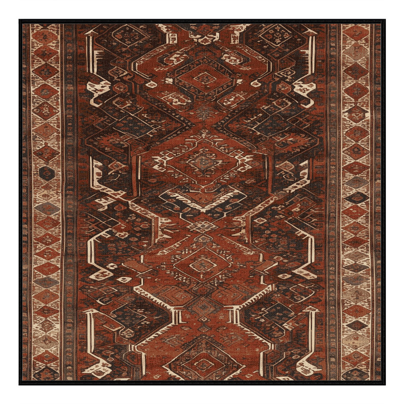 Tapis brun turc lavable à la machine, Carré 5 pi