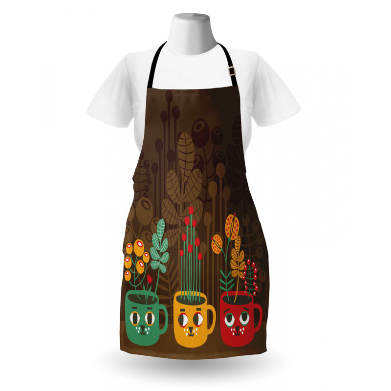 Plants Flowers Inside Faced Cups Apron
