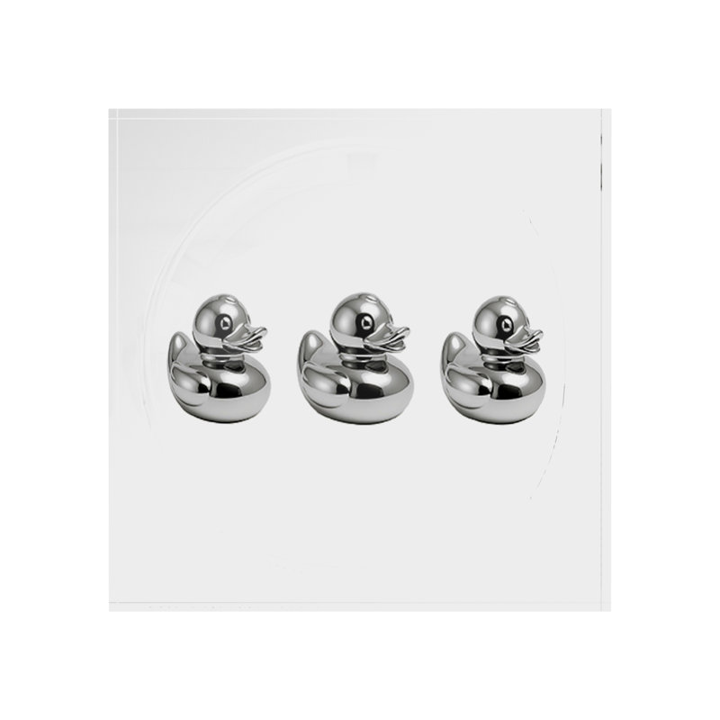 Chrome Duckies White Acrylic Candy Catchall Dish, 8"W x 8"D x 2"H
