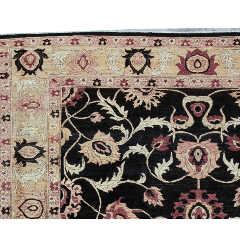 Wool Oriental Area Rug in Black