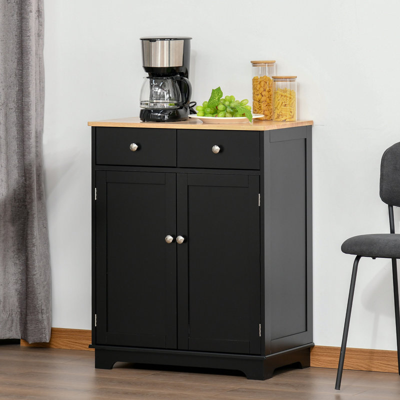 Buffet avec comptoir, armoire de cuisine moderne, armoire à café, Noir