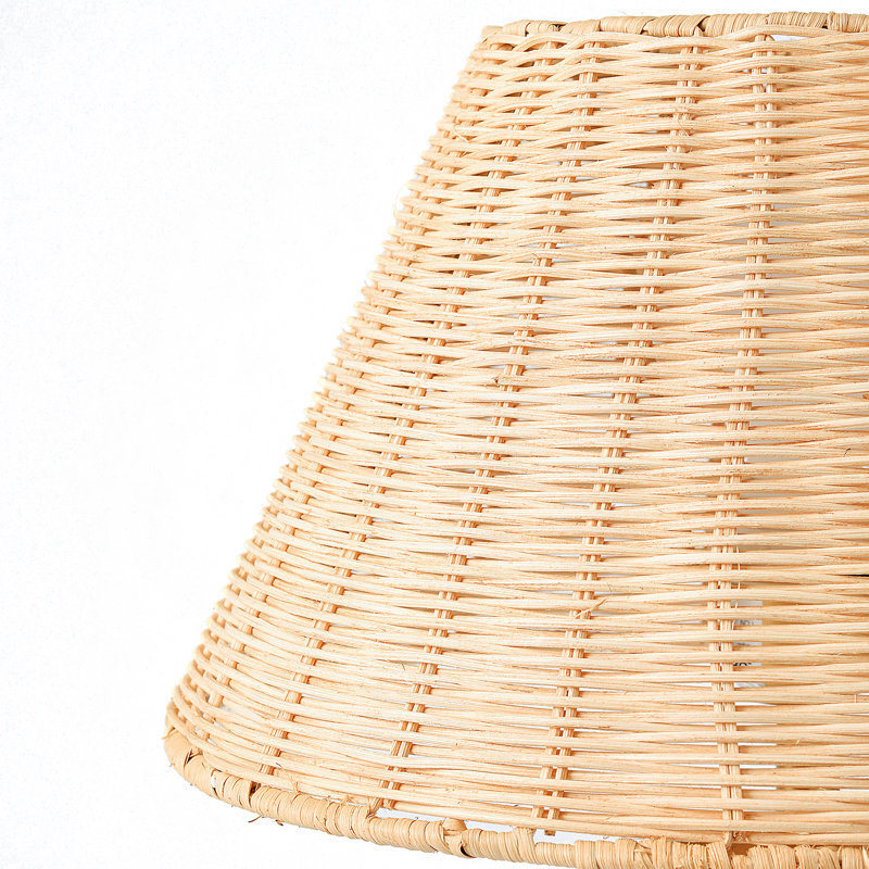 Ensemble de lampes de table 17 po Boho - Base en verre martelé et abat-jour en rotin tissé à la main