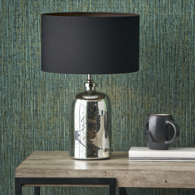 Drum Lamp Shade ( Screw On ), Black, 17cm H x 30cm W x 30cm D