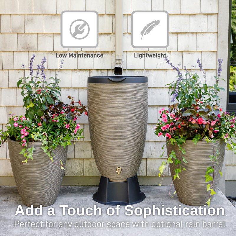 Polyethylene Newport Garden Planter, (2 Pack), Brown/Black