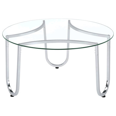 Dutton Chrome Round Glass Top Coffee Table