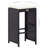 Patio Bar Set Outdoor Bar Table and Stools Poly Rattan and Glass Black