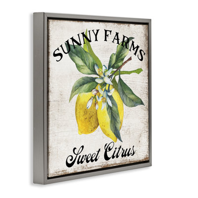  «Sunny Farms Sweet Lemon», art mural encadré sur toile flottante par Creatif Belle
