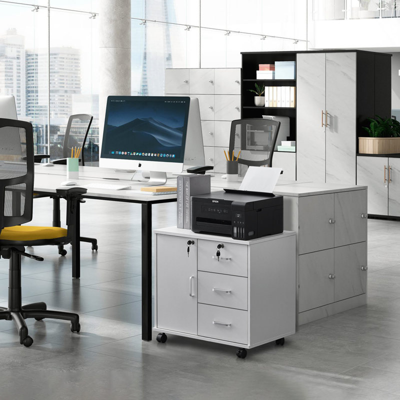 60cm Wide 3 -Drawer Mobile File Cabinet