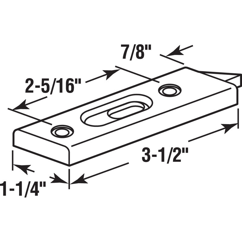 Loquet d'inclinaison Prime-Line, à ressort, en plastique, 2 à 5/16 po au centre des trous, Blanc