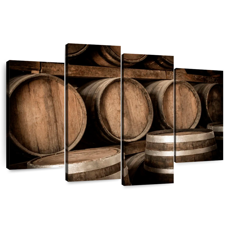 Yarlin Stacked Aged Wine Barrels, 22" H x 36" W