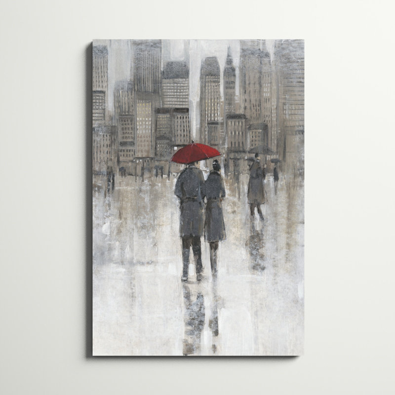 «Rain in The City I», peinture sur toile, H 48 po x l 32 po