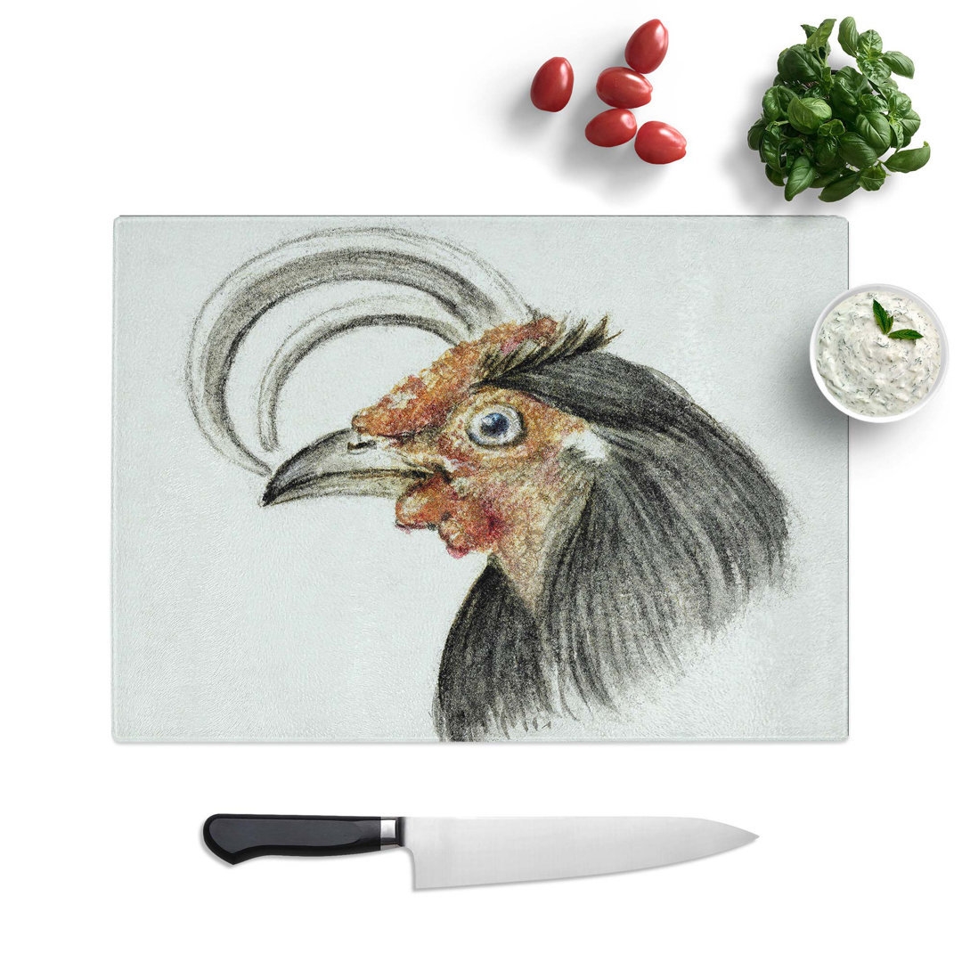 Glass Head of A Rooster by Jean Bernard Chopping Board