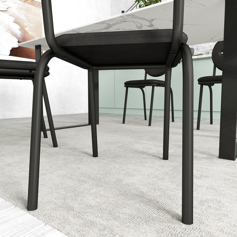 4 tabourets de bar, chaises de salle à manger en similicuir avec surface imperméable et pieds en métal, faciles à assembler
