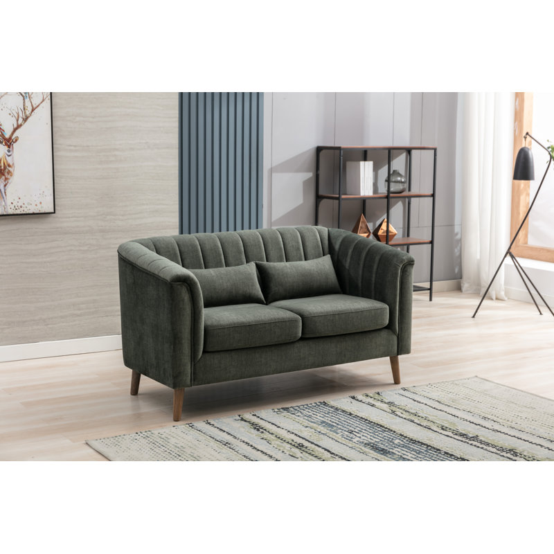 Colvin 2 Seater Velvet Loveseat, Moss Green Velvet