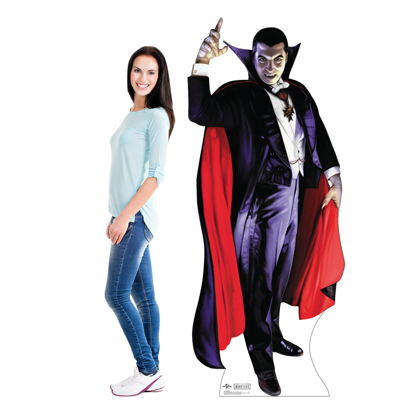74'' Dracula Cardboard Cutout with Red Cape