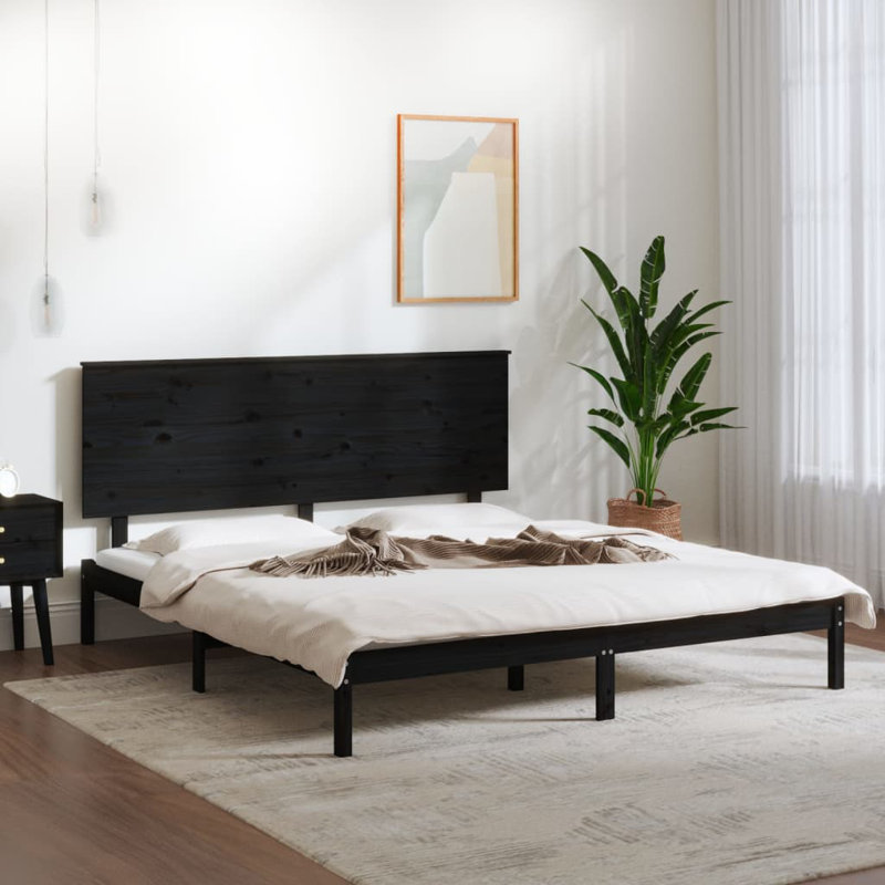 Bed Frame Solid Wood, European Single (90 x 200 cm), White