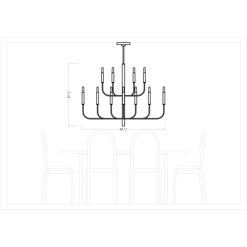 Brianna 15 - Light Chandelier, Polished Nickel