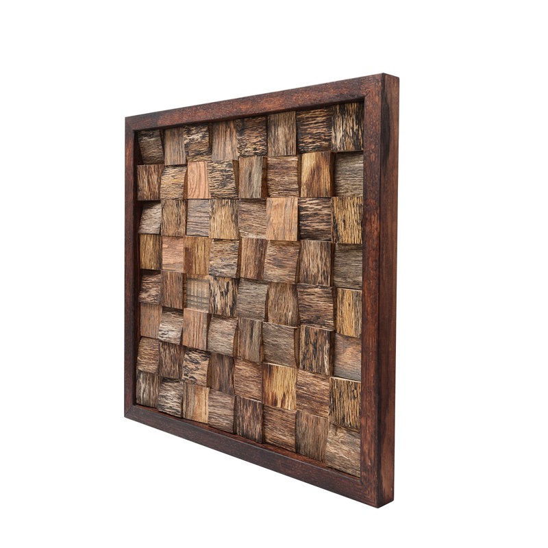 Rustic 18" x 18" Hardwood Abstract Wall Art