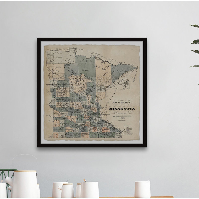 Carte du Minnesota - encadrement, H 24 po x l 24 po x 1,5 po