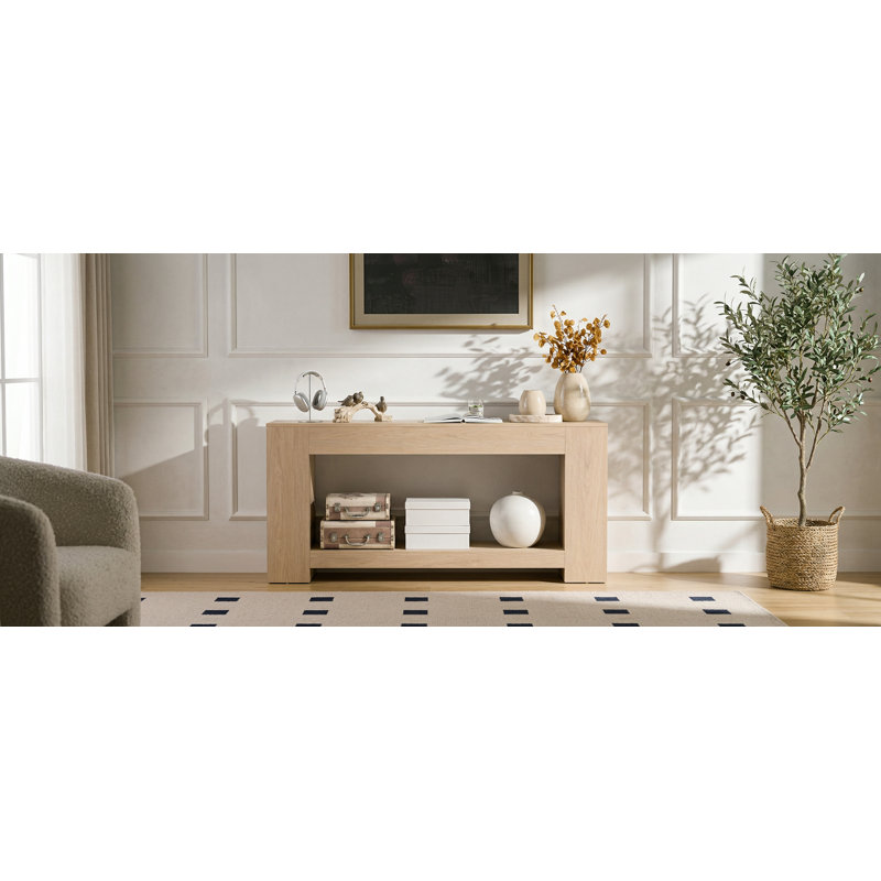Versatile Farmhouse-Style Rectangular Console Table for Entryways, Hallways, and Living Rooms