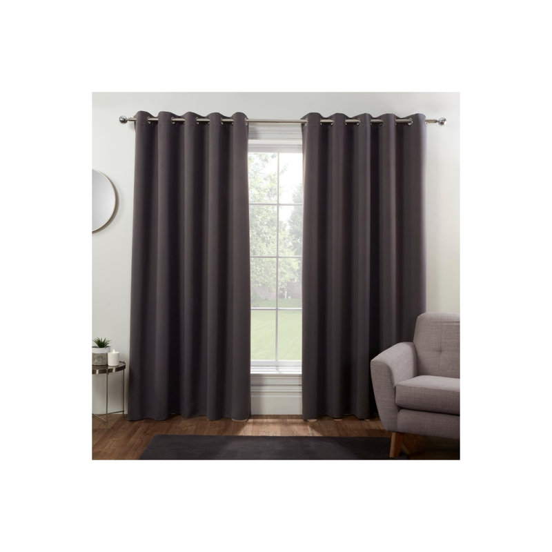 Averii Blackout Sliding Panel Pair, 117 W x 183 D cm, Charcoal