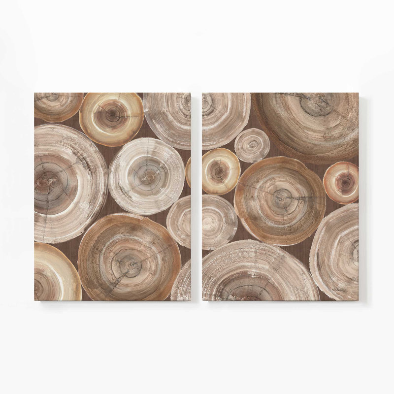 Impression d'échos en bois, Toile tendue, H 40 po x l 60 po x P 1,25 po, 2