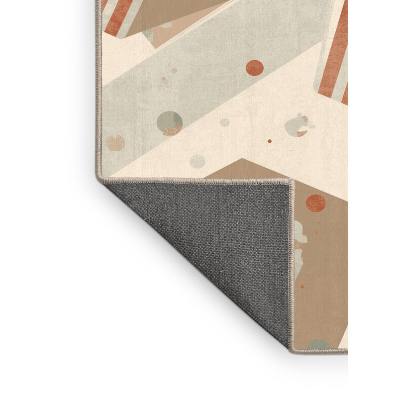 Tapis rayé beige moelleux et moelleux en popcorn, 5 x 7