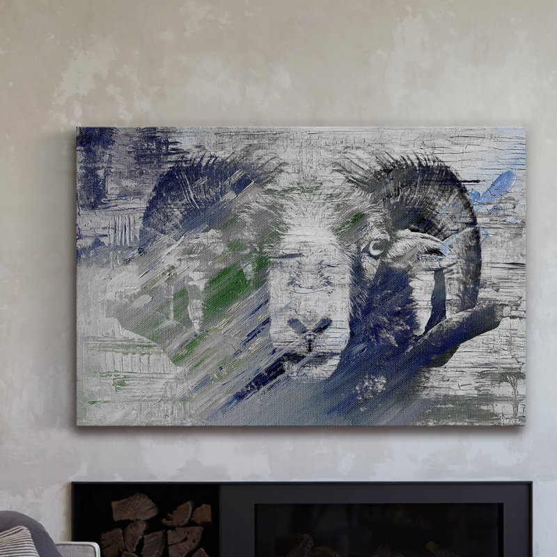 «Ram In Charge» par Parvez Taj, reproduction d'art sur toile tendue, H 24 po x l 36 po x P 1,5 po