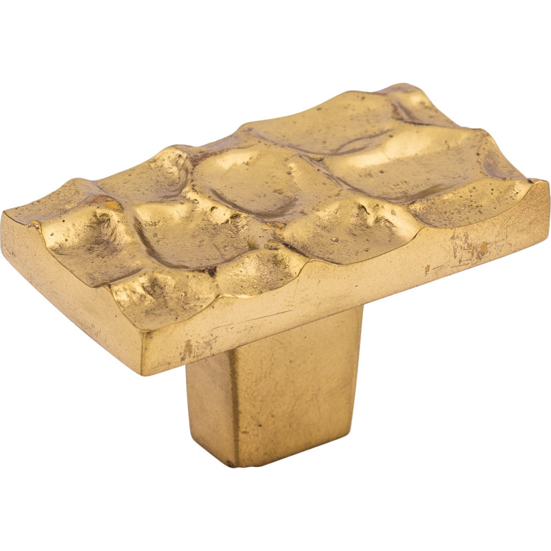 Cobblestone 1 7/8" Length Rectangle Knob, Brass