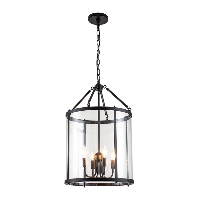 4 - Light Lantern Glass Chandelier