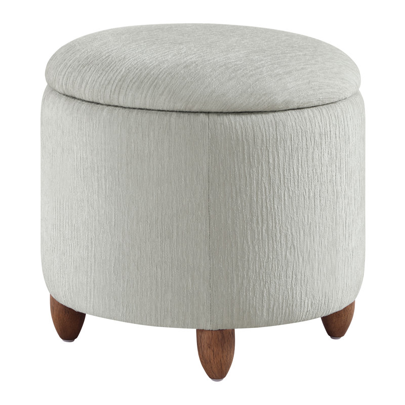 Twomey Storage Ottoman, Platinum Polyester