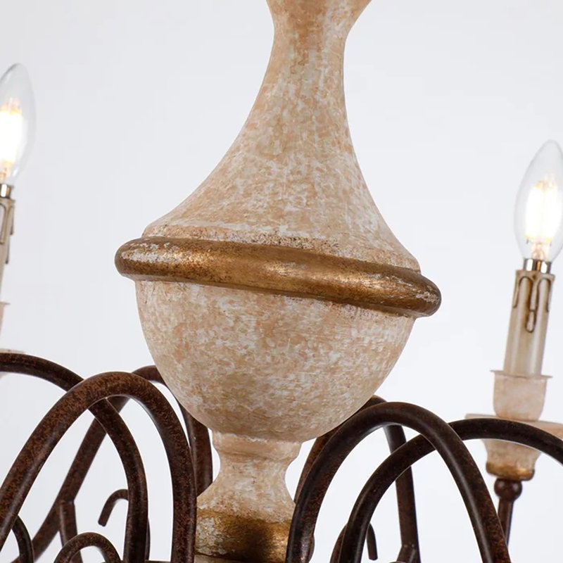 Lustre classique à 6 lumières de style bougie Ainoa