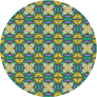 Tapis turquoise/jaune à motifs