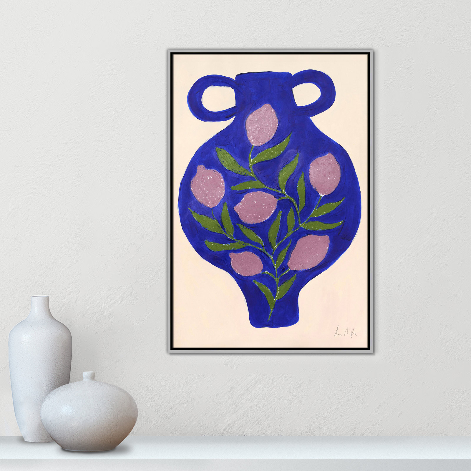 Vase No. 03 Print by Camilla Bergqvist, Silver, 37.5" H x 25.5" W