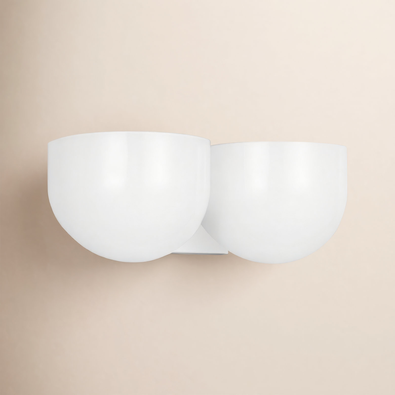 2 Light Frosted Dimmable Vanity Light, Matte White
