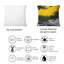 Jaune, jaune, noir, blanc, liquide, Art III - Coussin décoratif imprimé moderne-1128660013