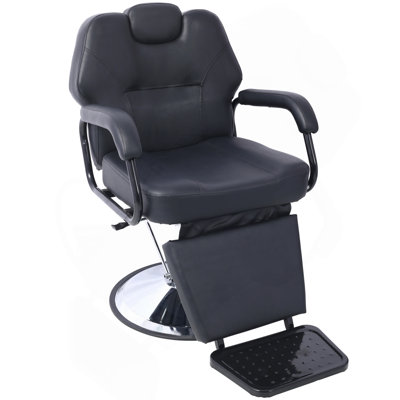 Hair Stylist All Purpose Barber Chair For Barbershop Salon Chair,Heavy Duty Hydraulic Barber Chair Spa Furniture Shampoo Reclining Extra Wider Seat Beauty Hair Salon Equipment,Black