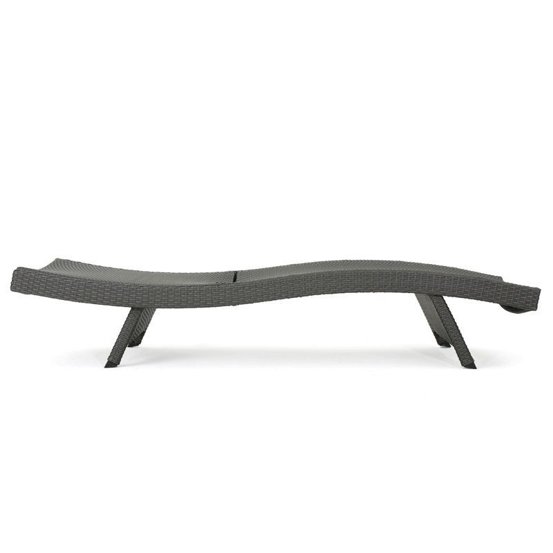 Chaise longue en osier Salem, Gris