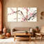 Birds Birds On Cherry Blossom Branches, ensemble de 3 impressions sur toile-612051211