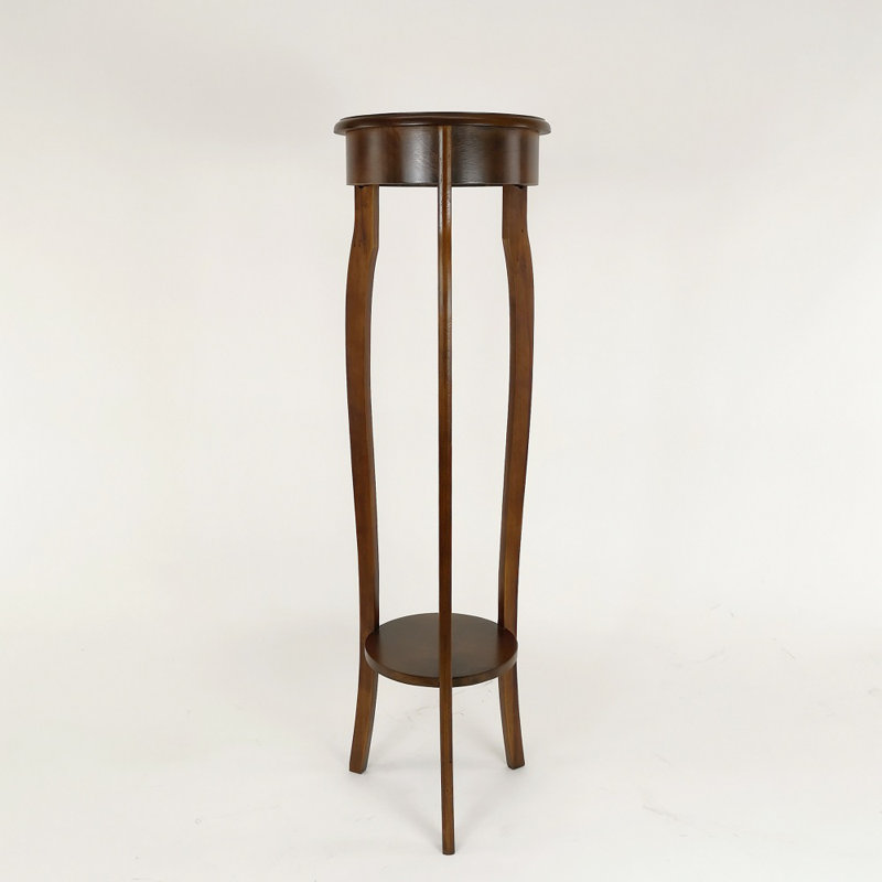 Table de bout à 3 pieds en bois massif avec rangement, H 39,5 po x l 11,5 po x P 11,5 po
