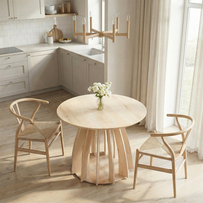 Round Dining Table, Beige