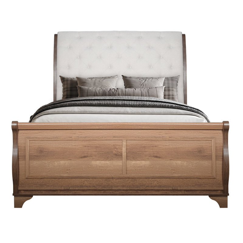 Coventry Hall Wood Queen Sleigh Bed In Pecan, Queen