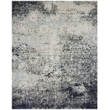 Pocasset Abstract Area Rug in Blue/Gray/Navy