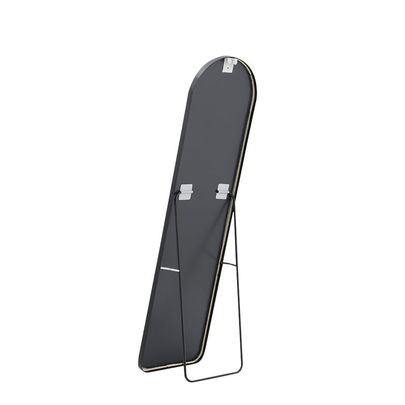 Metal Arch Mirror, 150 cm H x 40 cm W, Black