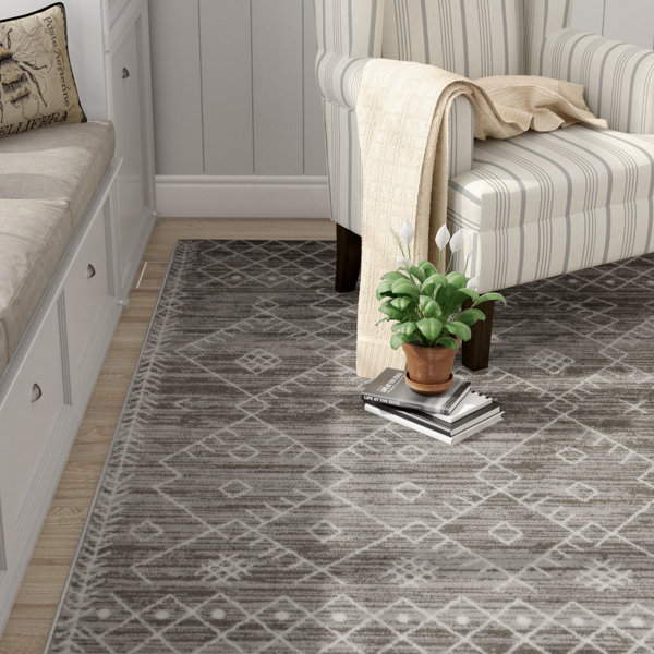 The Twillery Co.® Lakeville Geometric Light Gray/Off-White Area Rug ...