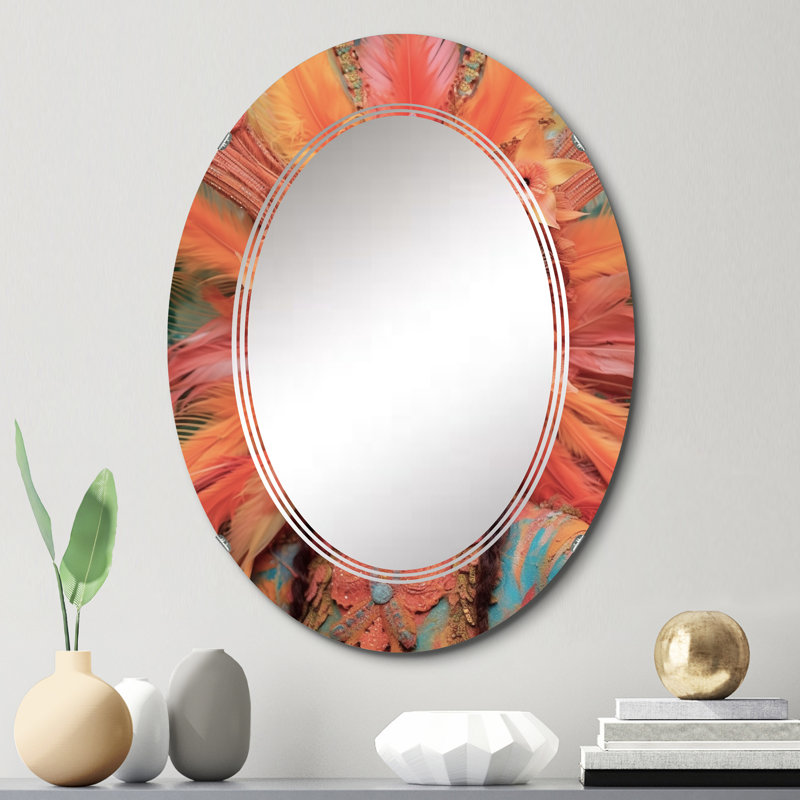 Frangia - Miroir mural moderne ovale, 30 po x 20 po